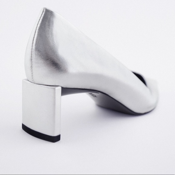 Zara New Metallic Mule Heels - Picture 5 of 16